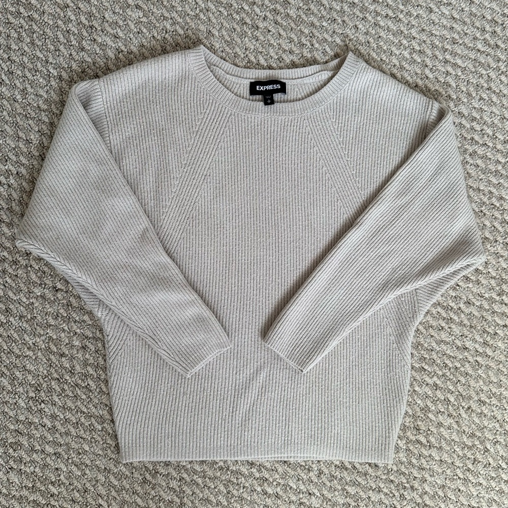 Express oatmeal cropped sweater Small